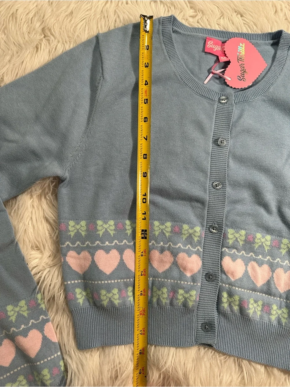 Dolls Kill • Sugar Thrillz Passion For You Intarsia Cute Pastel Cardigan Sweater